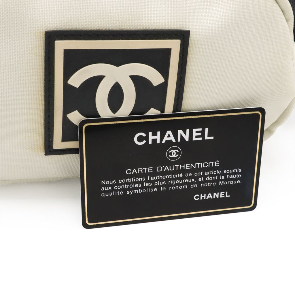 Chanel Sport Line Waist Pouch Bag Body Logo Nylon White — view 9