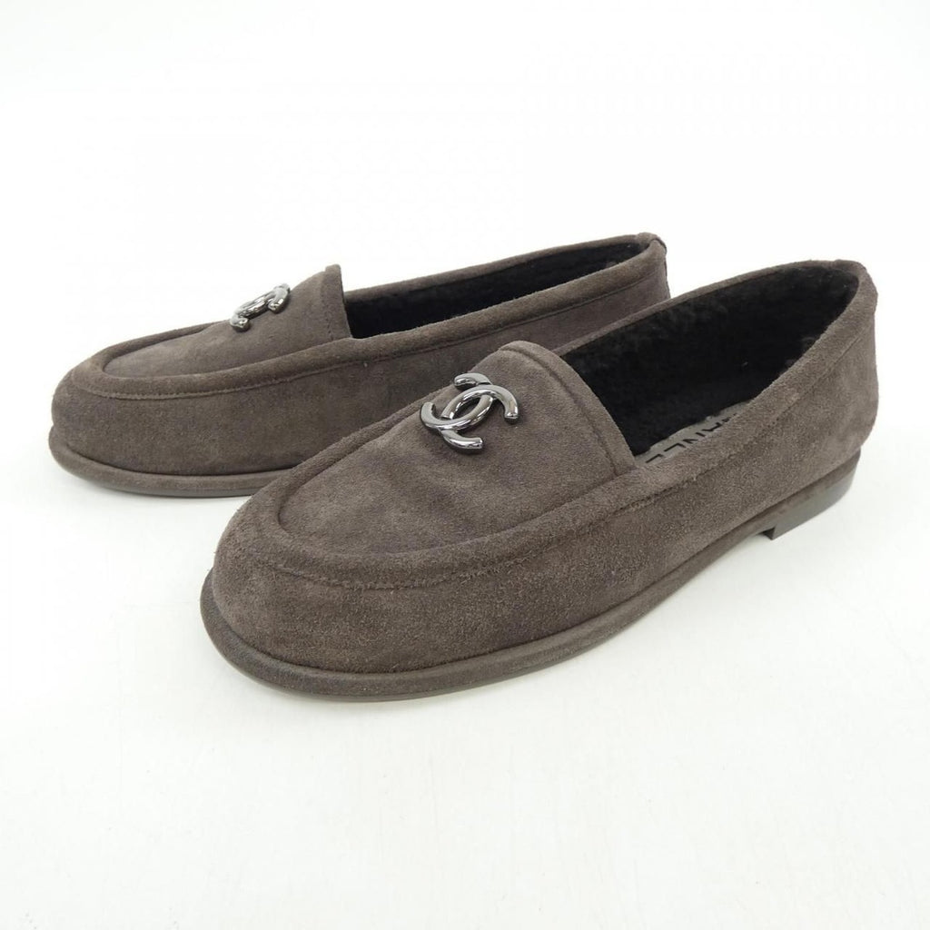 Chanel Moccasins Shoes Suede Brown — view 3