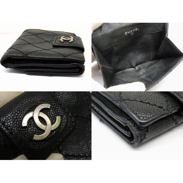 Chanel 10 S Wild Stitch Compact Wallet Black 7 — view 4