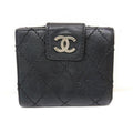 Chanel 10 S Wild Stitch Compact Wallet Black 7