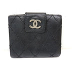 Chanel 10 S Wild Stitch Compact Wallet Black 7