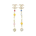 Chanel Earrings White Crystal