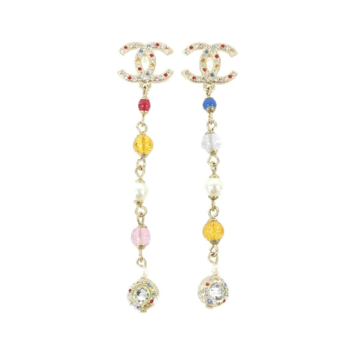 Chanel Earrings White Crystal