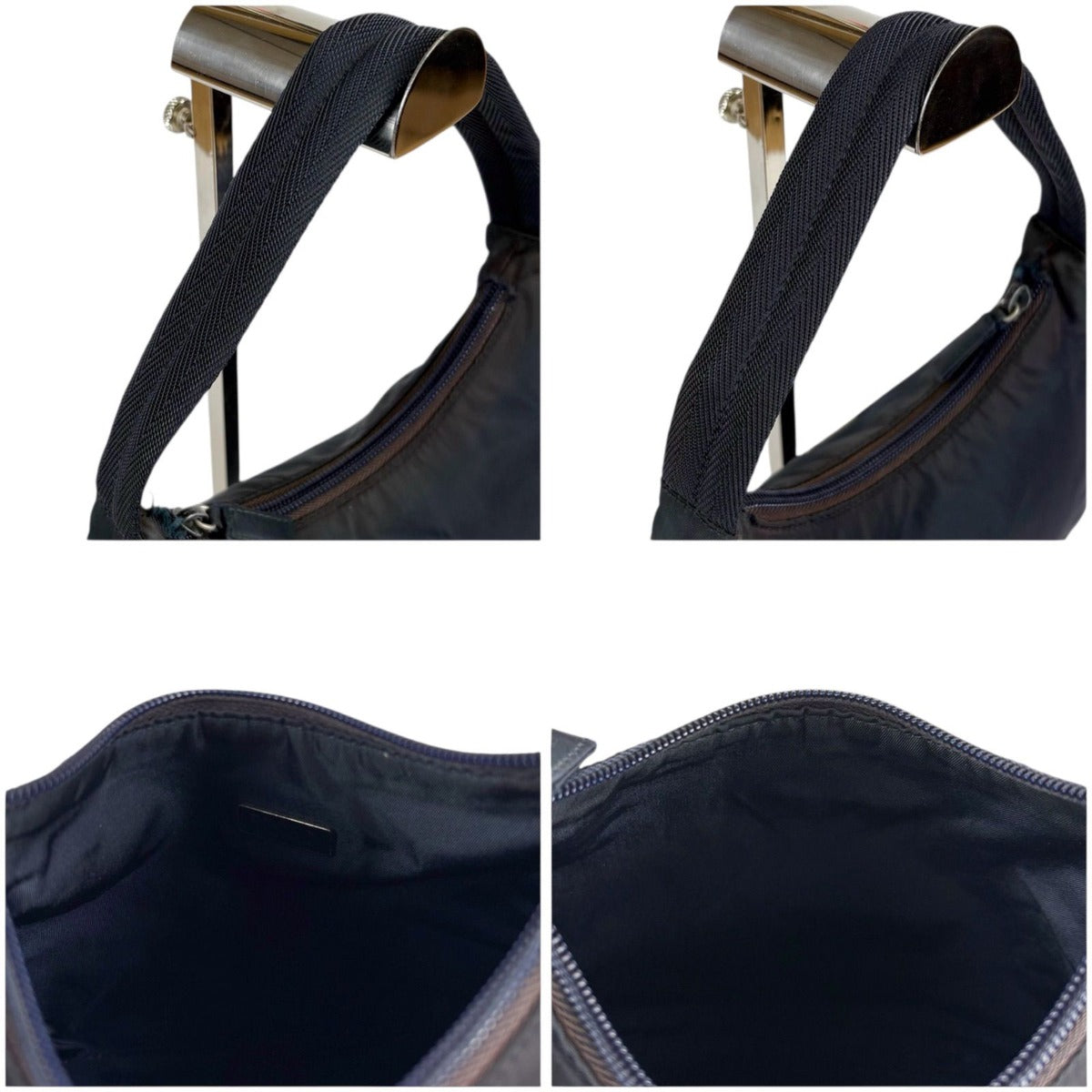 Prada Triangle Logo Pouch Mini Handbag Tessuto Nylon Navy Blue — view 6