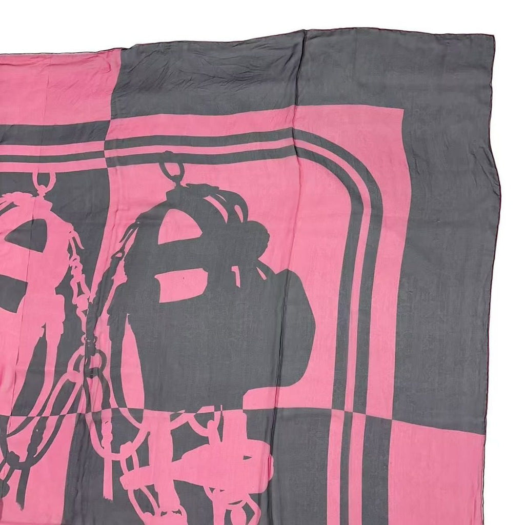 Hermes Scarf Carre 140 Silk Brides de Gala Chiffon Purple — view 3