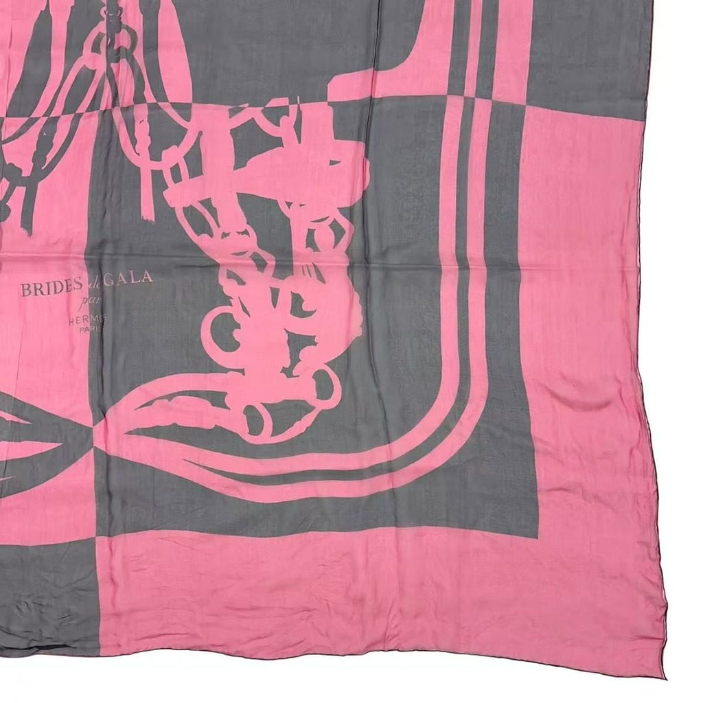 Hermes Scarf Carre 140 Silk Brides de Gala Chiffon Purple — view 5