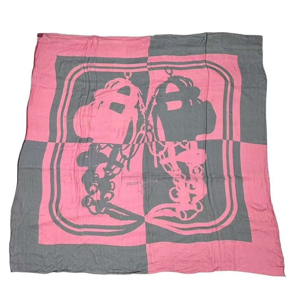 Hermes Scarf Carre 140 Silk Brides de Gala Chiffon Purple