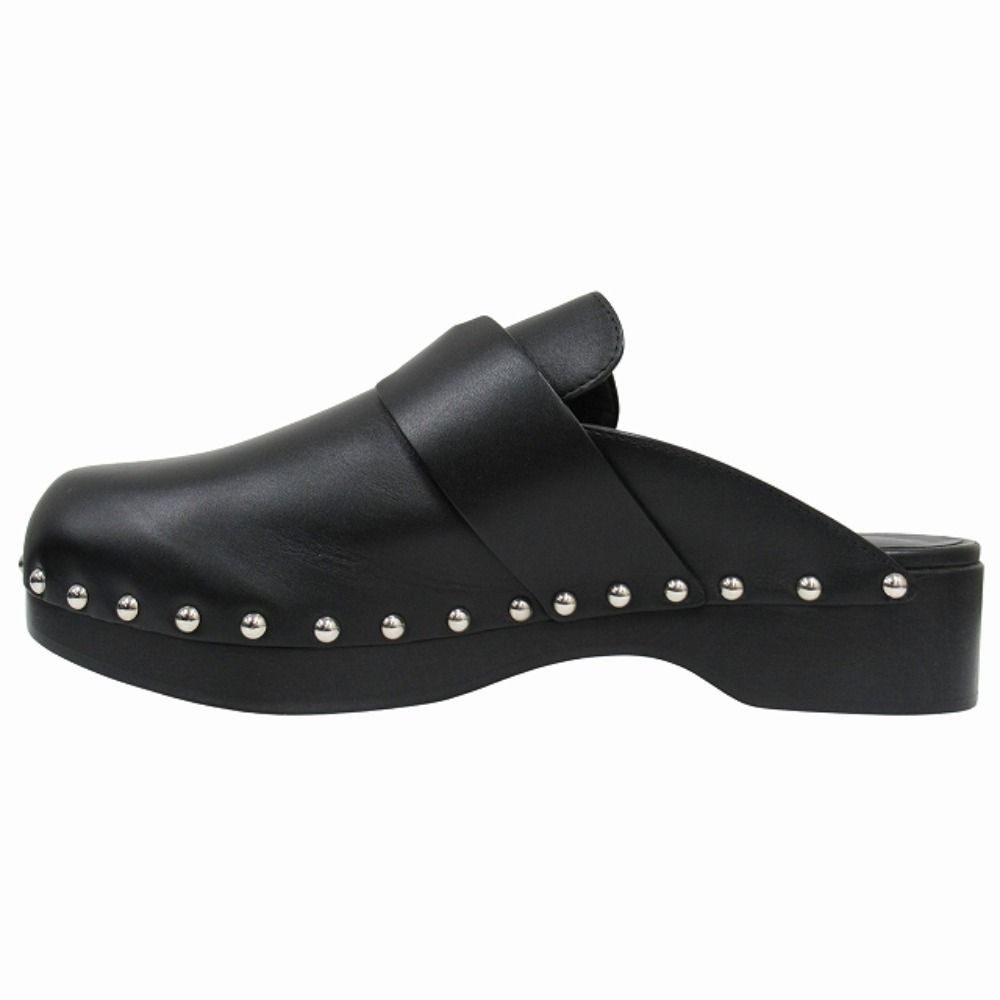 Hermes Calya Sandals Mules Shoes Studs Smooth Calfskin 40 Black