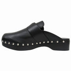 Hermes Calya Sandals Mules Shoes Studs Smooth Calfskin 40 Black