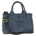 Prada 2-Way Tote Canapa Denim Gray