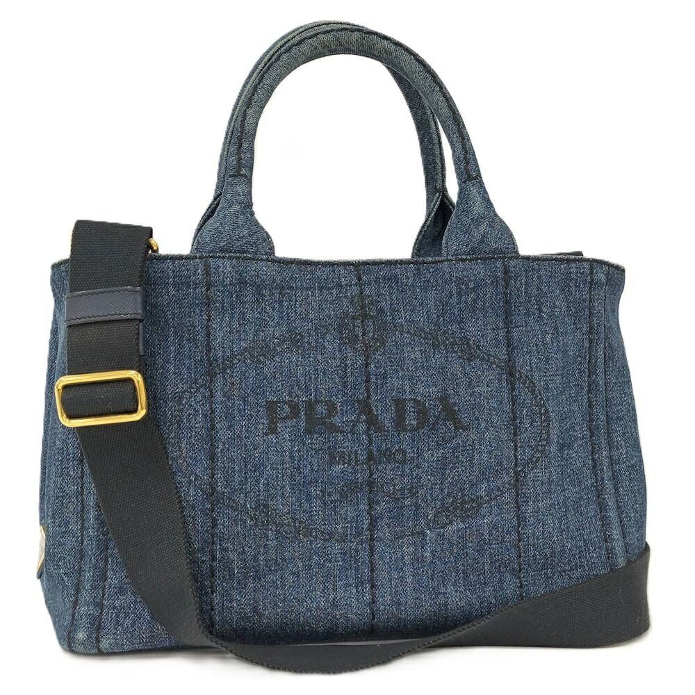 Prada 2-Way Tote Canapa Denim Gray