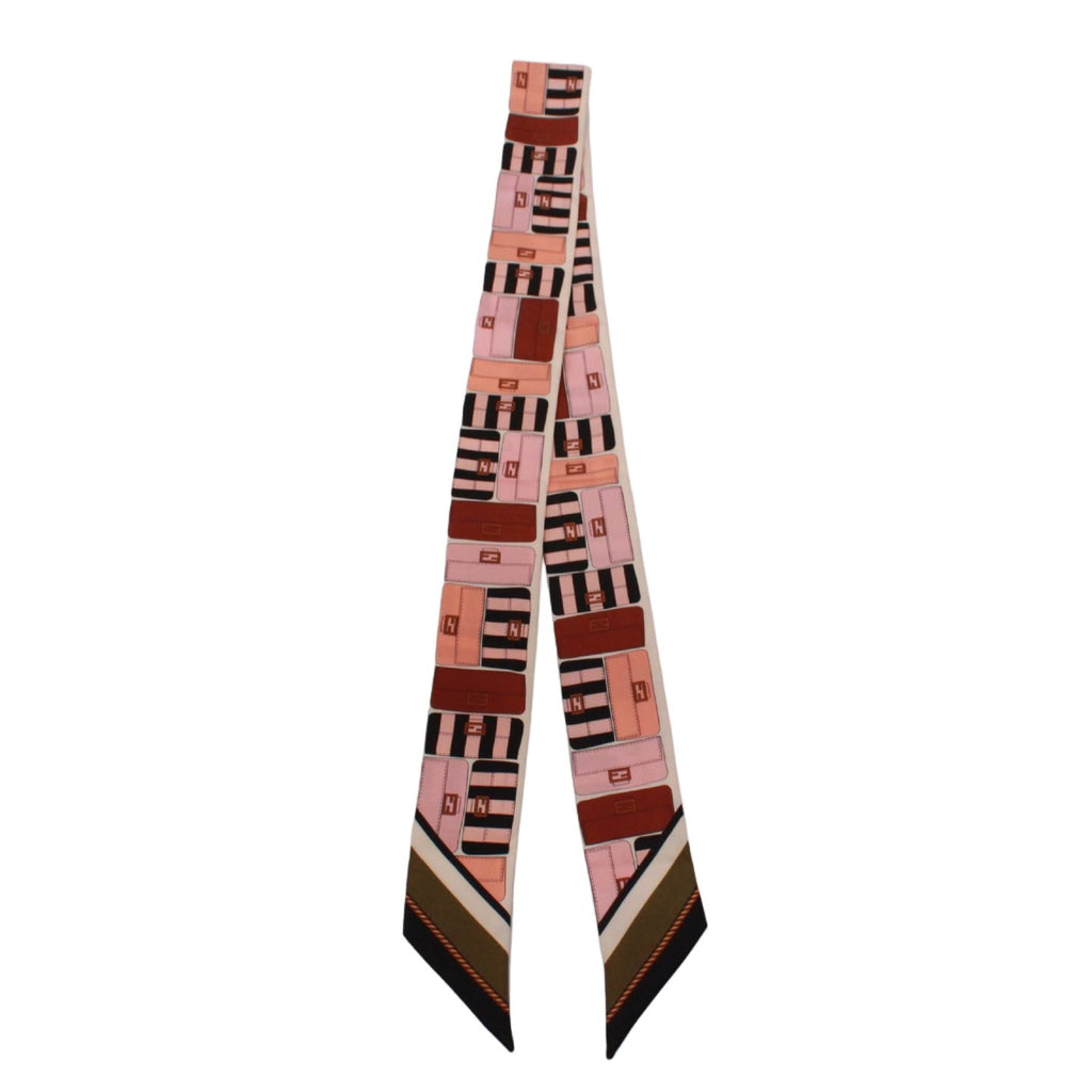 Fendi Silk Pink Multicolor Scarf