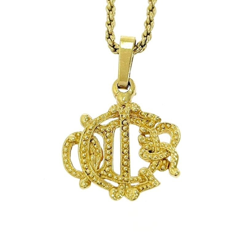 Christian Dior GP Emblem Logo Necklace Gold — view 2