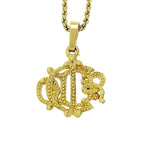 Christian Dior GP Emblem Logo Necklace Gold
