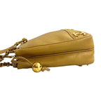 Chanel Vintage Triple Coco Caviar Leather Chain Tote Beige — view 5
