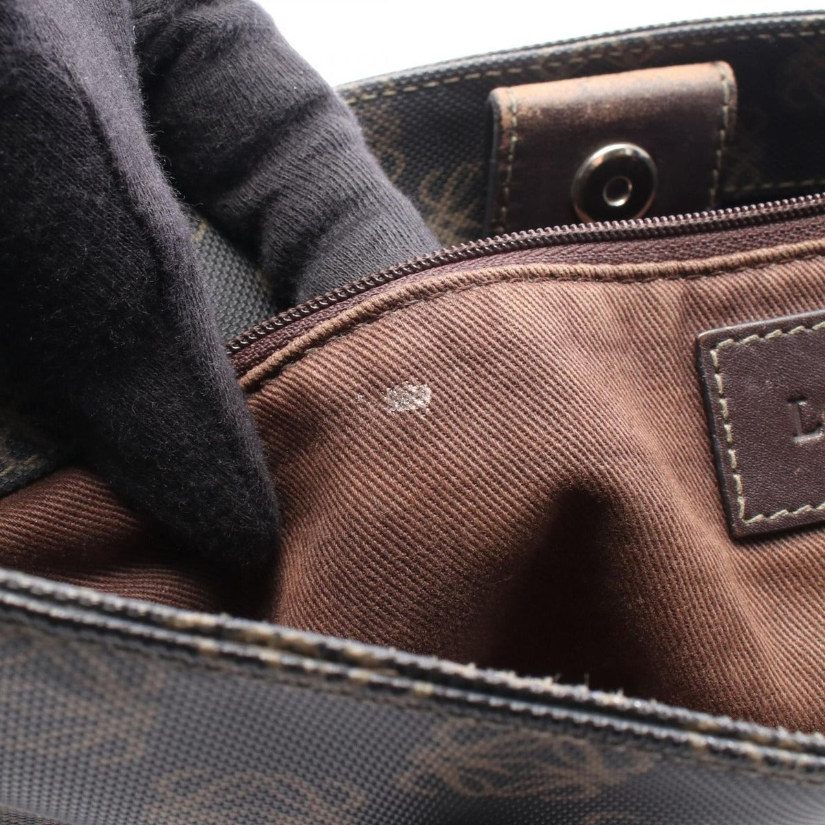 Loewe Tote Repeat Anagram Dark Brown Canvas Leather — view 5