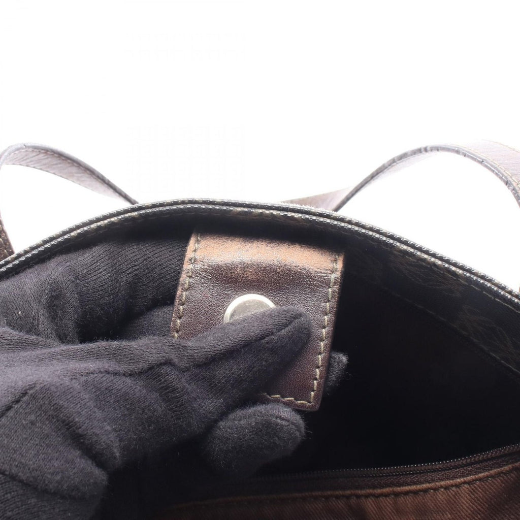 Loewe Tote Repeat Anagram Dark Brown Canvas Leather — view 6
