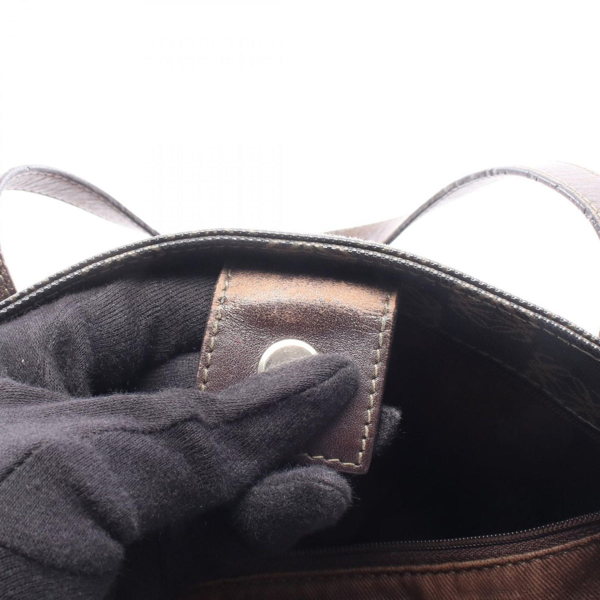 Loewe Tote Repeat Anagram Dark Brown Canvas Leather — view 6