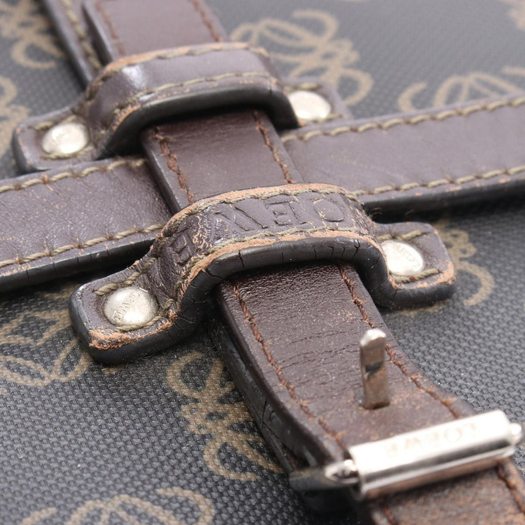 Loewe Tote Repeat Anagram Dark Brown Canvas Leather — view 7