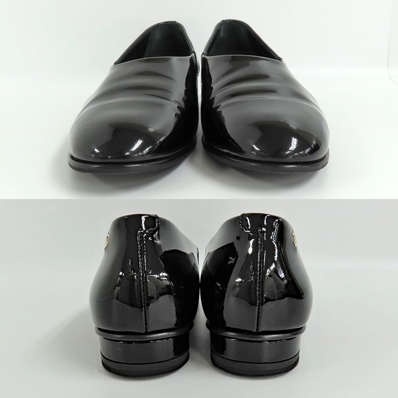 Chanel Loafers 25 C Black Coco Mark 37 Patent Leather Enamel — view 4