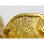 Chanel Logo Lion Motif Earrings Gold Plated — view 9