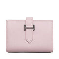 Hermes Bearn Card Case V-epson Mauvepere Silver Hardware Leather