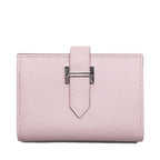 Hermes Bearn Card Case V-epson Mauvepere Silver Hardware Leather