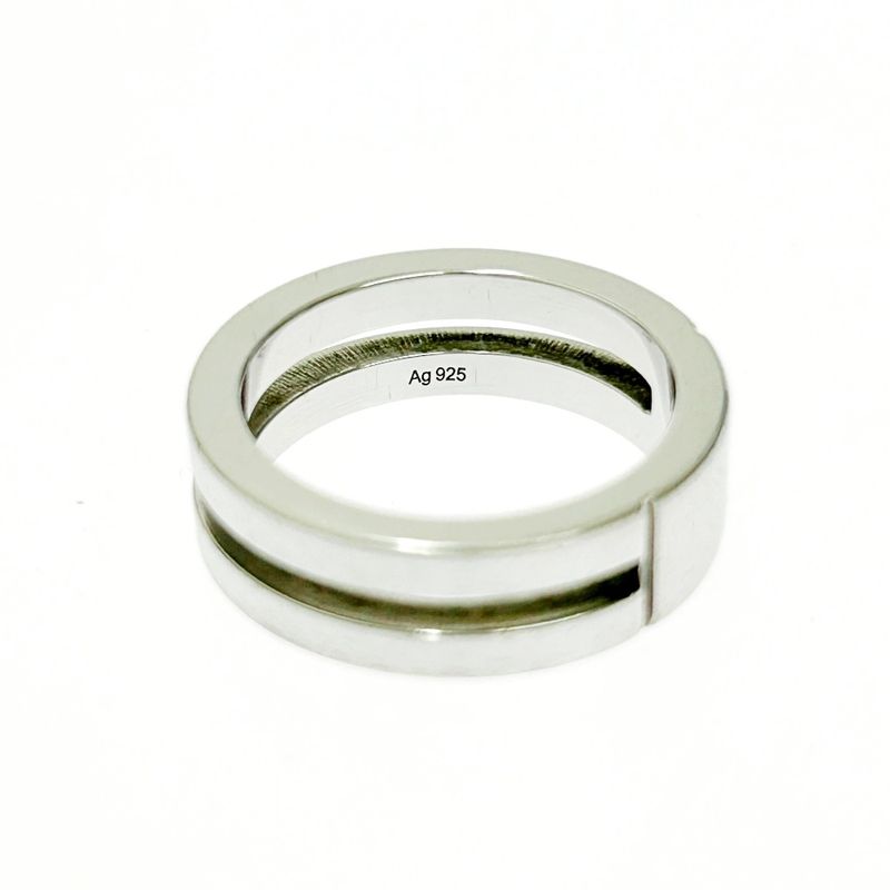 Gucci Silver Logo Double Line Ring 5.6 g 925 Engraved — view 8