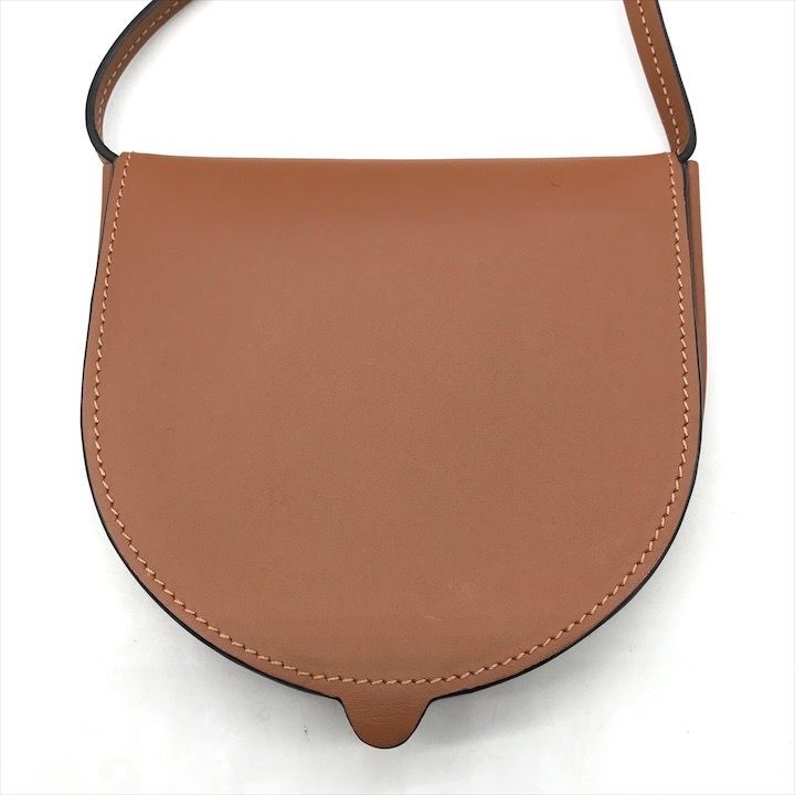 Loewe Heel Pouch Small Soft Calf Coin Card Case Shoulder Bag Crossbody Brown — view 3