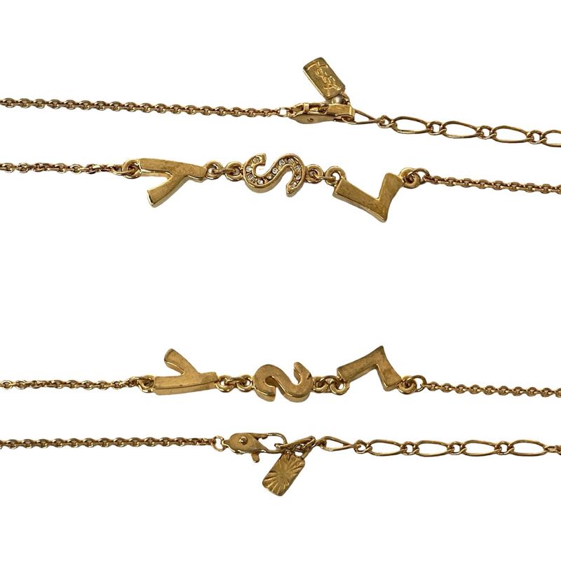Yves Saint Laurent Vintage Logo Necklace Pendant Choker — view 4