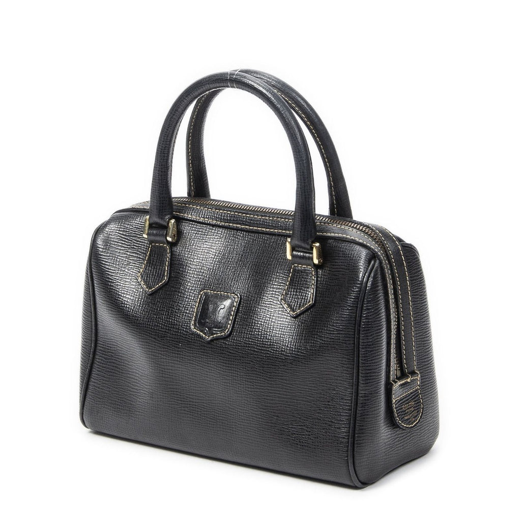 Celine Vintage Small Boston Black Grain Leather AB — view 2