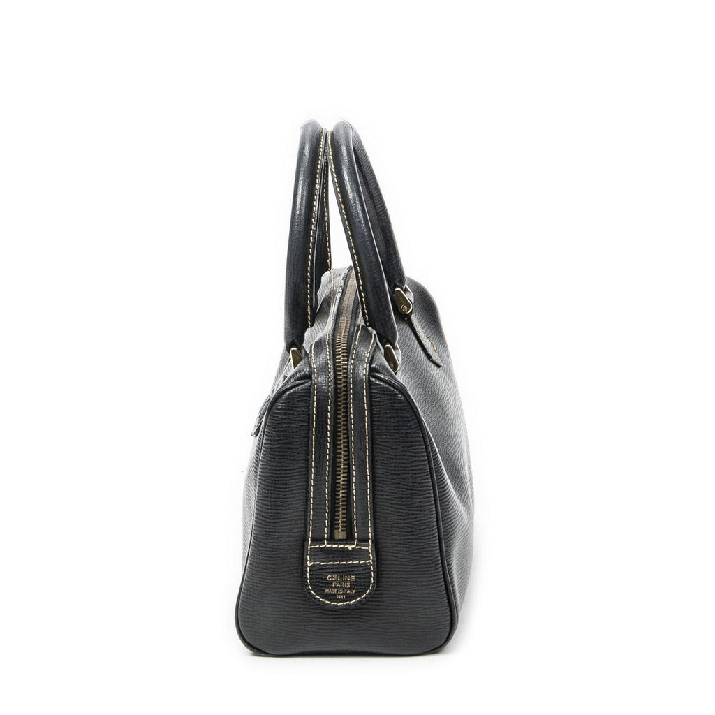 Celine Vintage Small Boston Black Grain Leather AB — view 3
