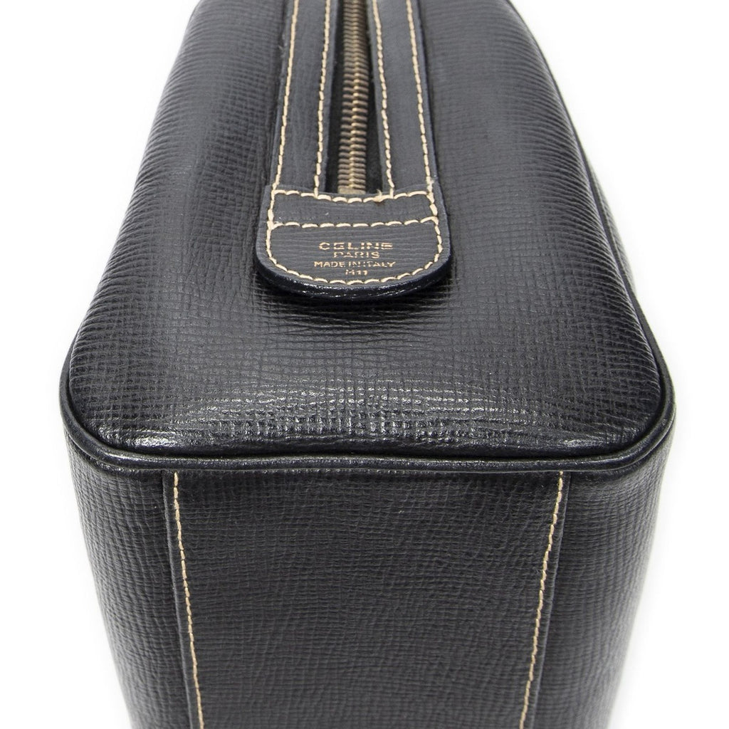 Celine Vintage Small Boston Black Grain Leather AB — view 8