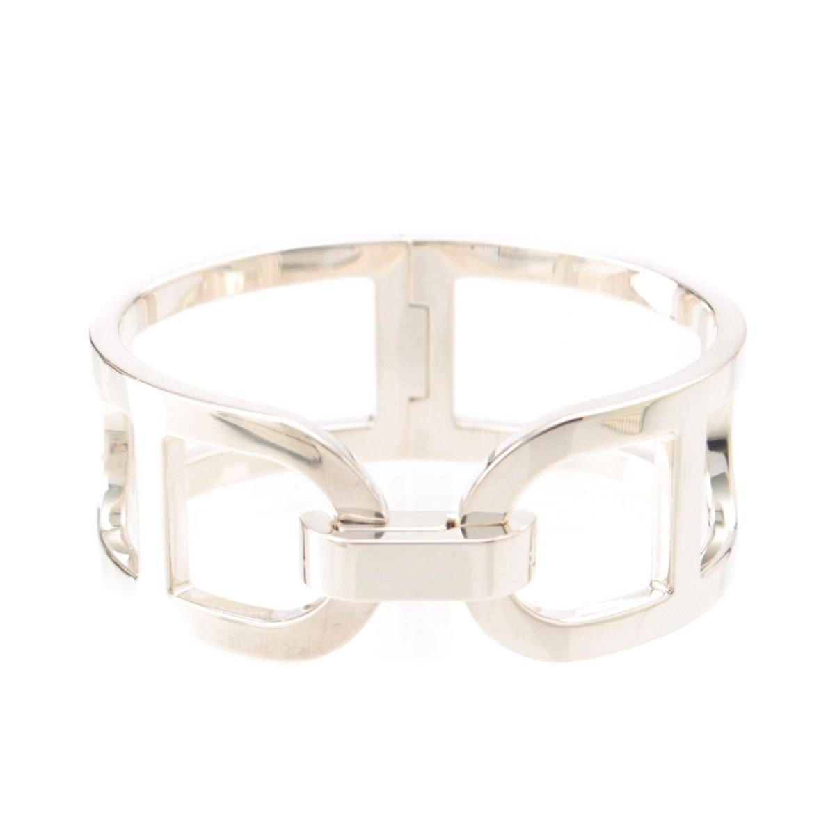 Hermes 925 Chaine D'ancre Bangle Bracelet Silver