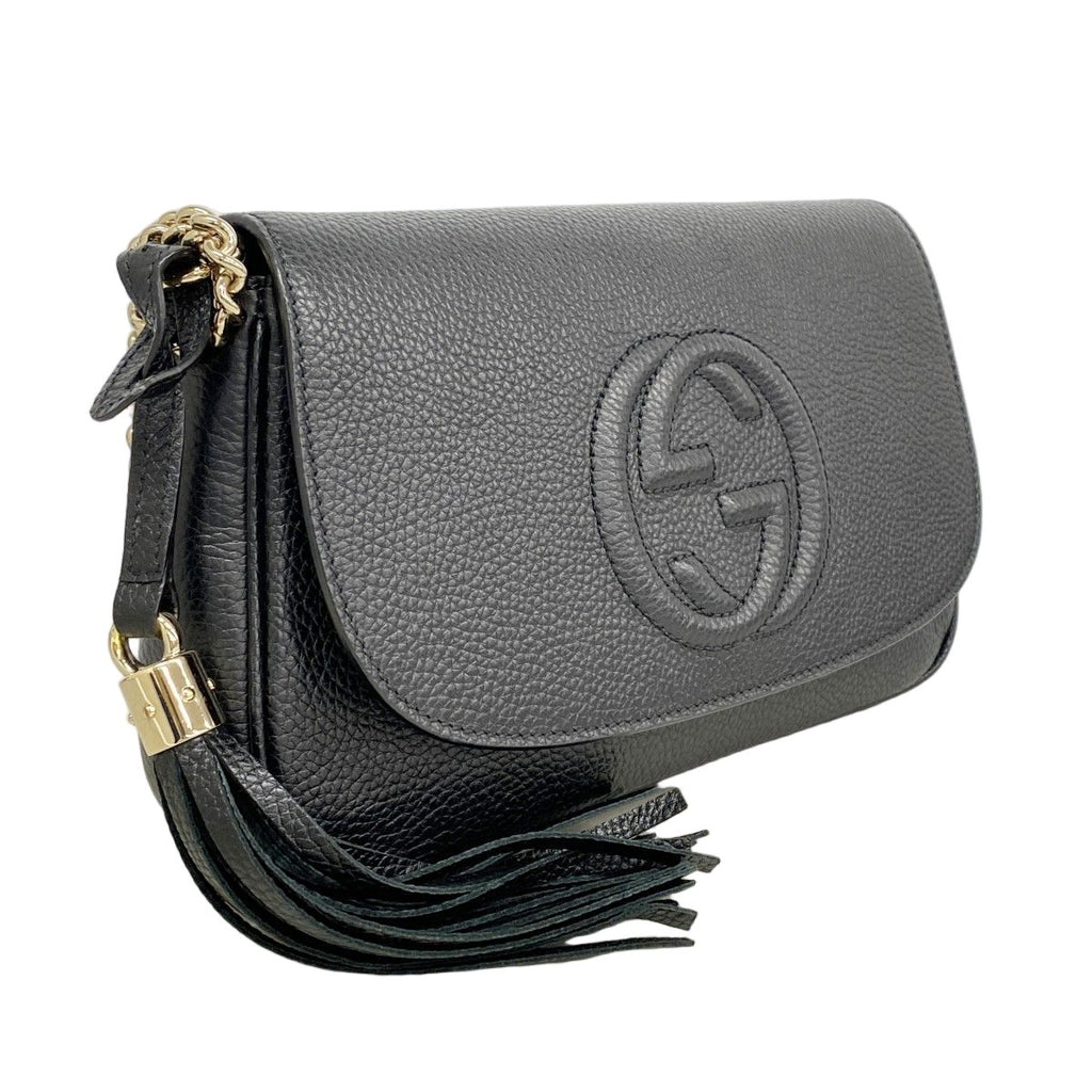 Gucci Shoulder Bag Soho Leather Black Gold — view 2