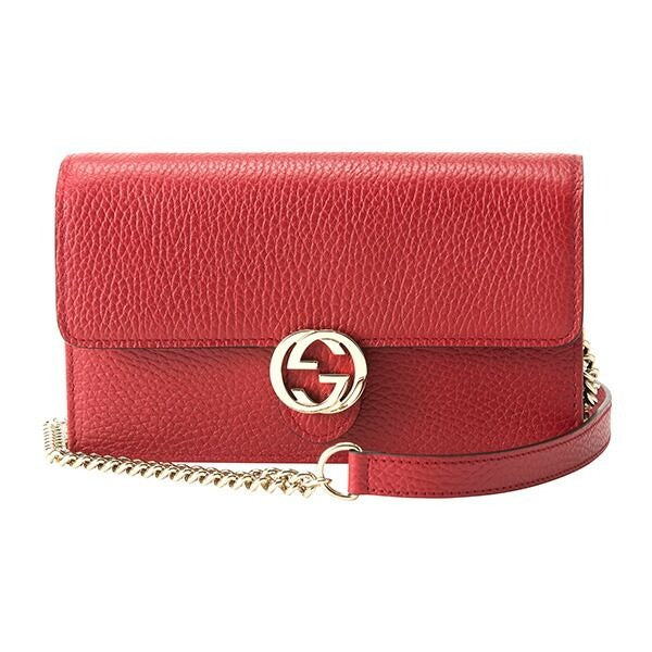 Gucci Clutch and Second Bag Shoulder Dollar Calf Red