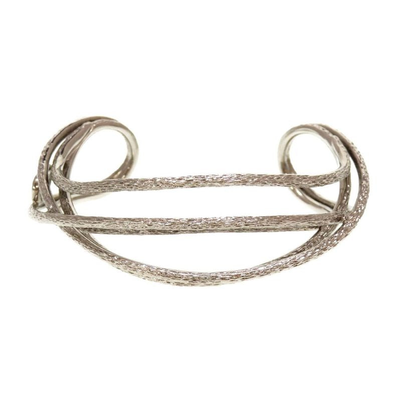 Christian Dior CD Logo Metal Silver Bracelet Bangle 0029