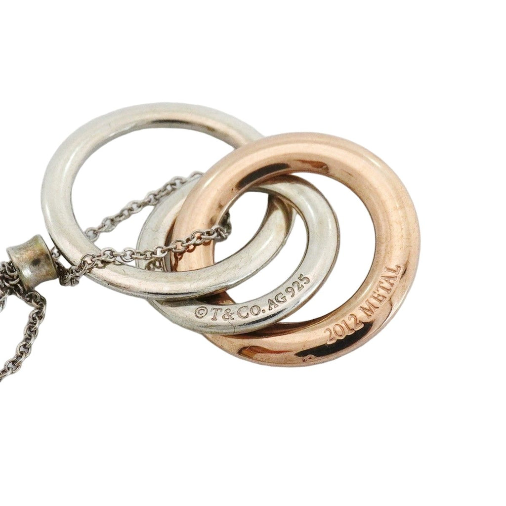 Tiffany & Co Necklace Interlocking 925 Sterling Silver Gold Rubedo — view 2