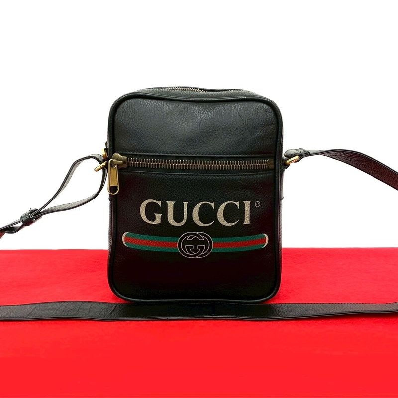 Gucci Sherry Line GG Logo Leather Shoulder Bag Sacoche Pochette Messenger