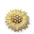 Christian Dior Brooch Metal Gold Rhinestone Plated Accessory
