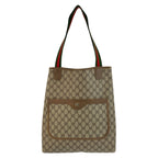 Gucci Vintage Sherry Line Beige GG Supreme Canvas Tote