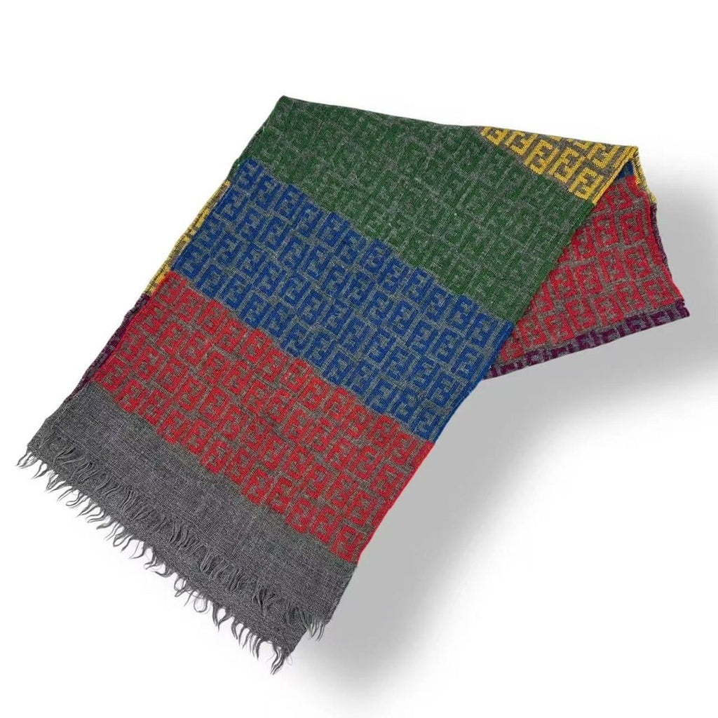 Fendi Scarf Zucca Pattern Multicolor Wool — view 2
