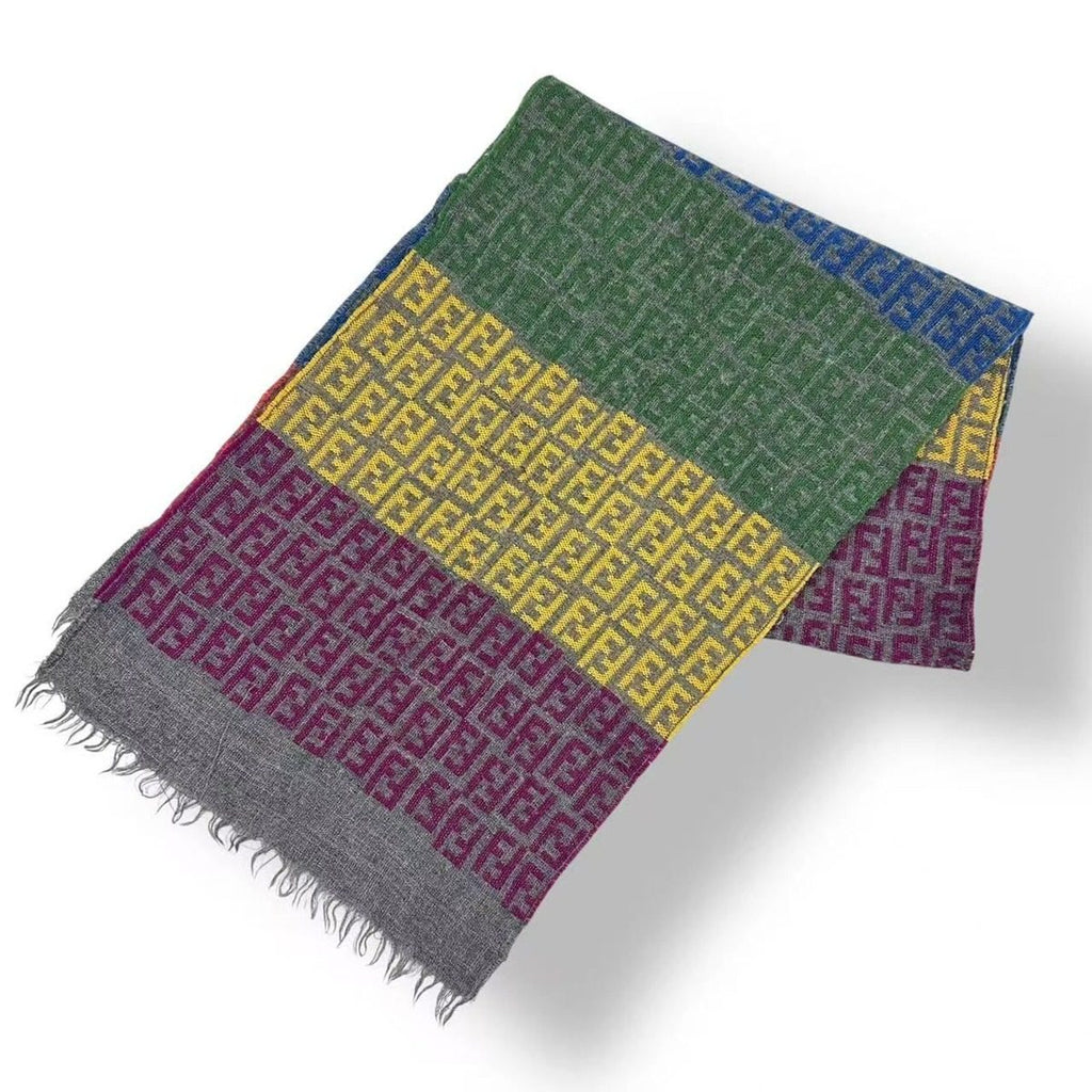 Fendi Scarf Zucca Pattern Multicolor Wool — view 3