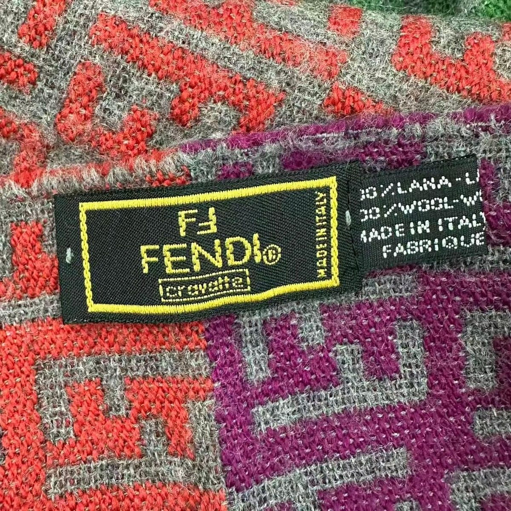 Fendi Scarf Zucca Pattern Multicolor Wool — view 4