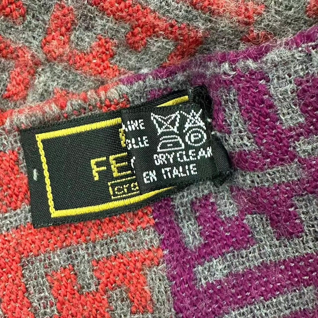 Fendi Scarf Zucca Pattern Multicolor Wool — view 5