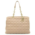 Dior Tote Cannage Chain Leather Pink Beige Gold
