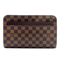 Louis Vuitton Damier Saint Ebene Leather Brown Clutch Gold