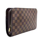 Louis Vuitton Damier Saint Ebene Leather Brown Clutch Gold — view 2