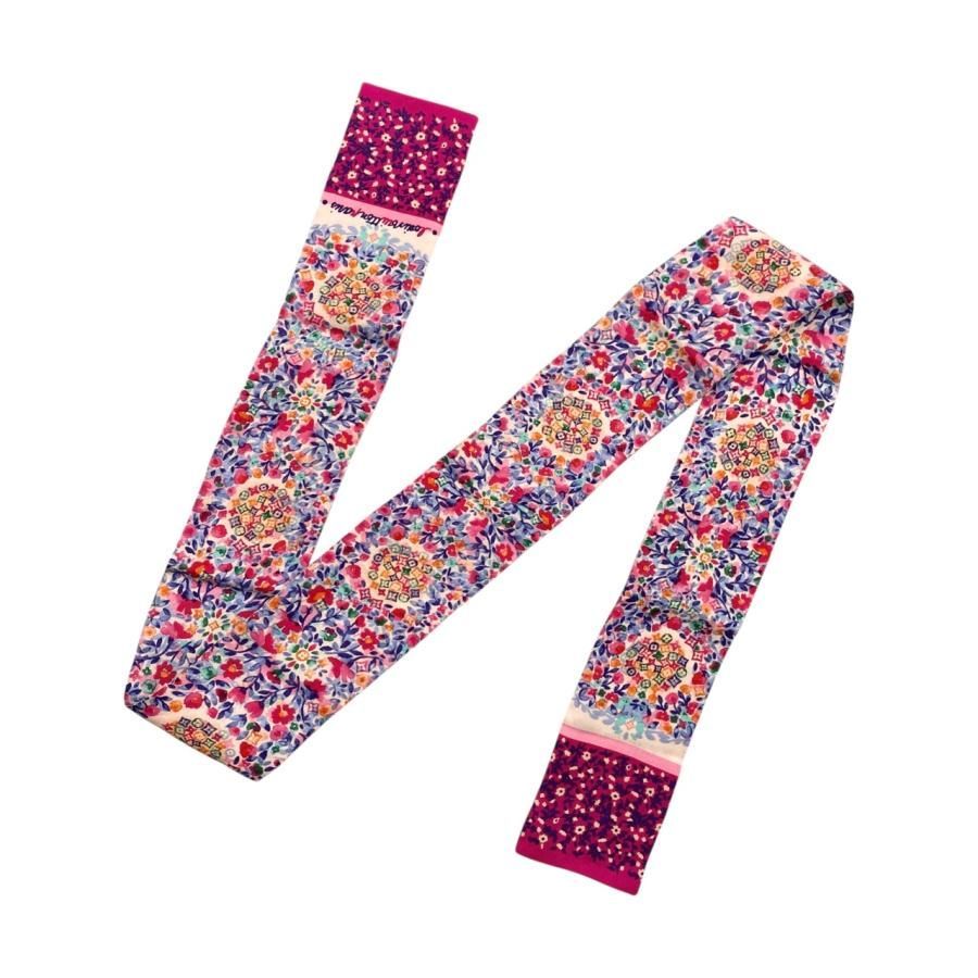 Louis Vuitton Silk Scarf Bandeau Catania Monogram Floral Pink — view 2