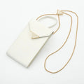 Prada Mobile Smartphone Accessories White Gold Saffiano Mini Bag Triangle Logo
